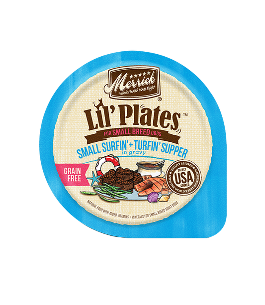 Merrick Lil Plates Small Surfin and Turfin Supper Grain Free Wet Dog Food for Small Breeds