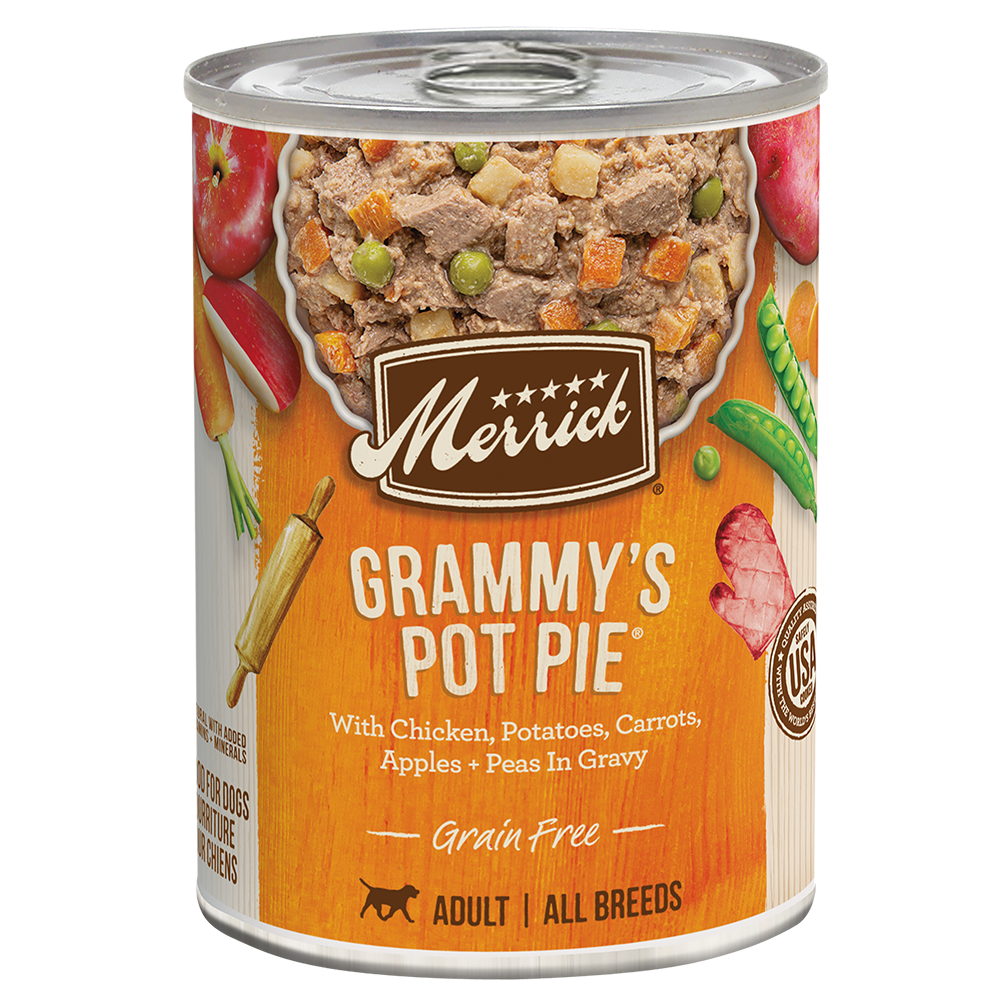 Merrick Grain Free Wet Dog Food Grammy's Pot Pie with Chicken, Potatoes, and Apples in Gravy