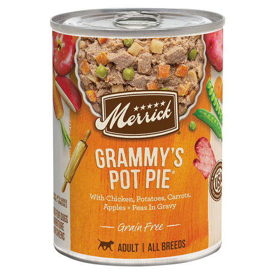 Merrick Grain Free Wet Dog Food Grammy's Pot Pie with Chicken, Potatoes, and Apples in Gravy