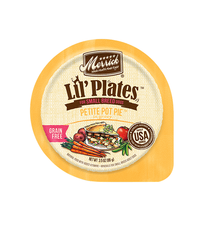 Merrick Lil Plates Grain Free Wet Dog Food Small Breeds Petite Pot Pie in gravy