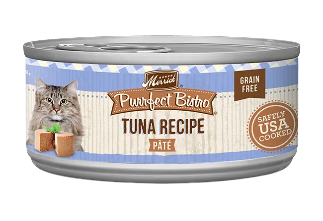 Merrick Purrfect Bistro Grain Free Tuna Pate Cat Food in a 3oz can by The Family Pet, budget-friendly wet cat food for you...