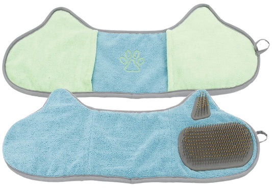 Purrfect Pet Kingdom Microfiber Pet Towel for Dogs and Cats Blue Aqua Purrfect Pet Kingdom