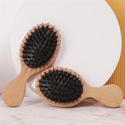 Mini Detangle Bamboo Travel Hairbrush – Compact & Gentle on Hair