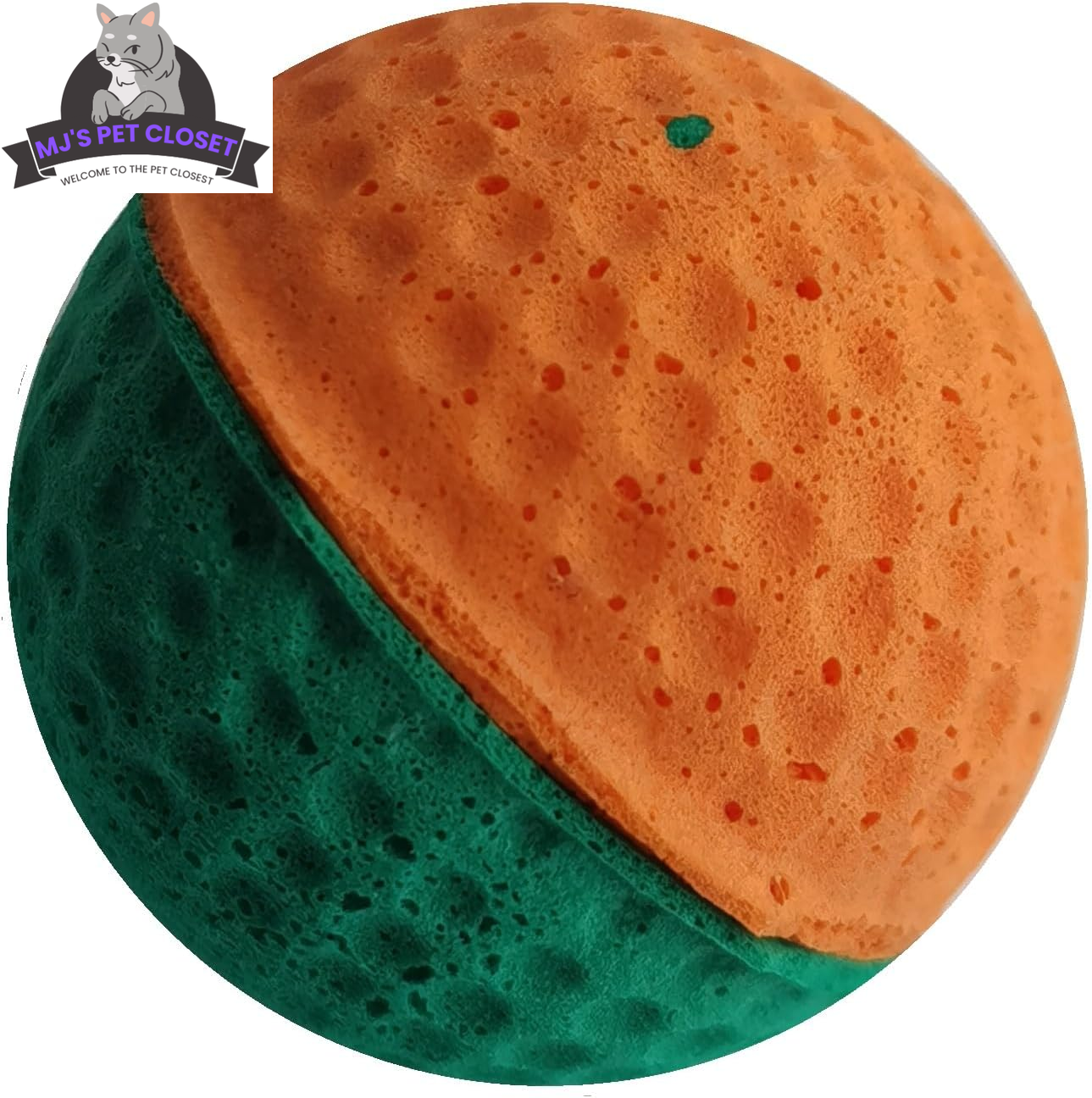 Interactive cat soccer balls in orange and green for fun and active playtime with pets