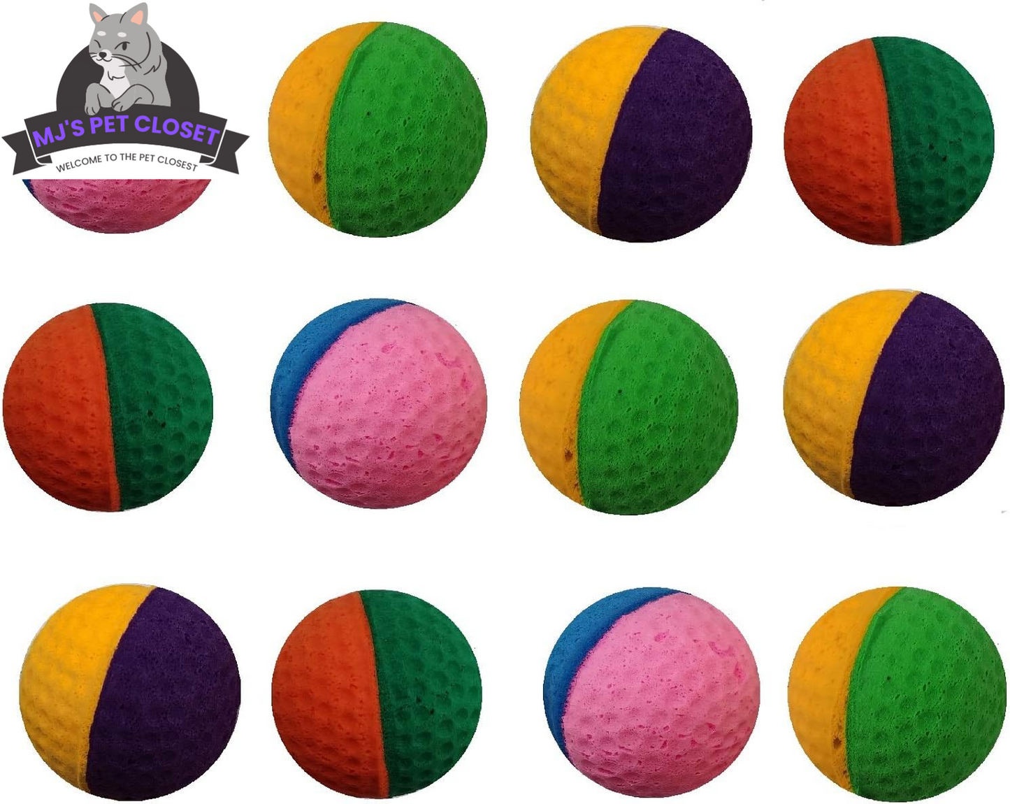 Colorful interactive cat soccer balls in various vibrant colors perfect for feline playtime