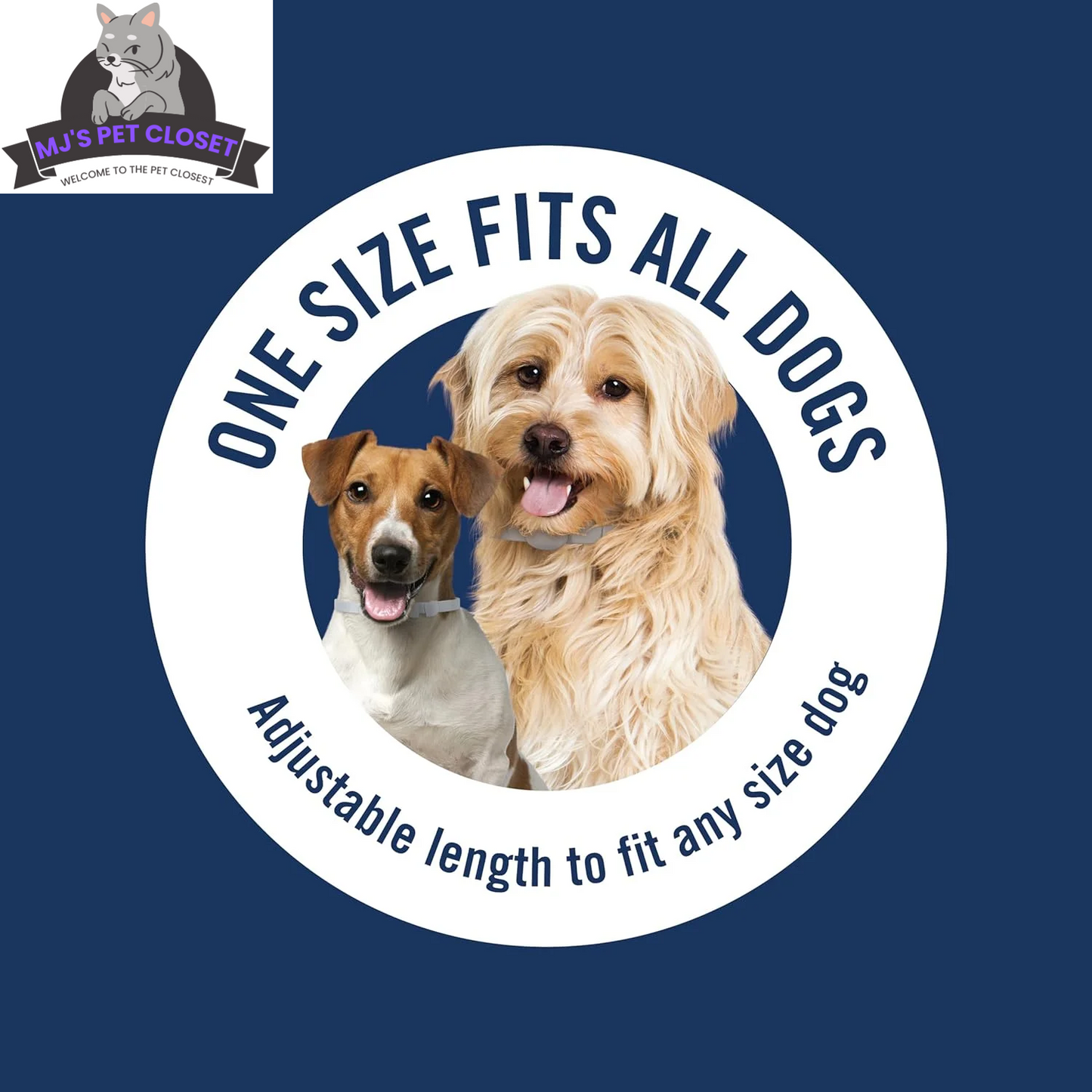 One size fits all dogs with adjustable length for the long lasting dog flea collar 6 months
