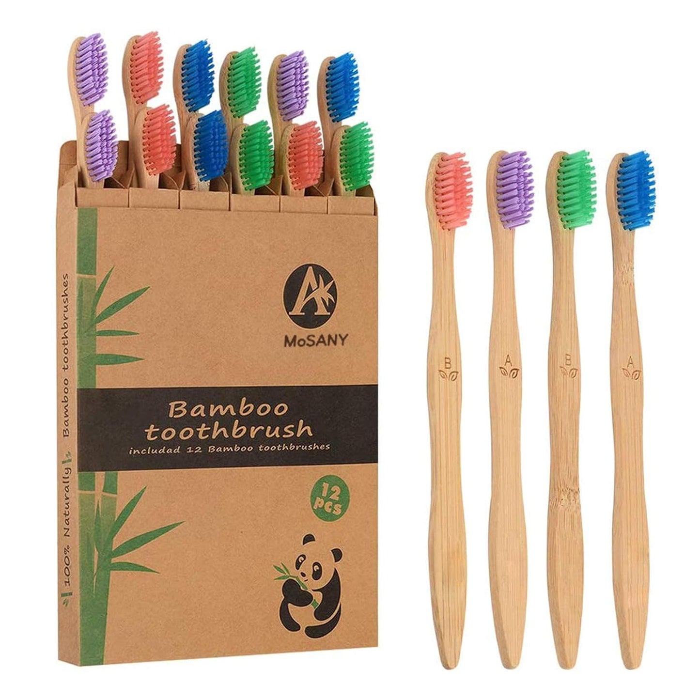 ReNewedPet Bamboo Pet Toothbrush Set, the best toothbrush for puppies and kittens, includes 12 eco-friendly brushes
