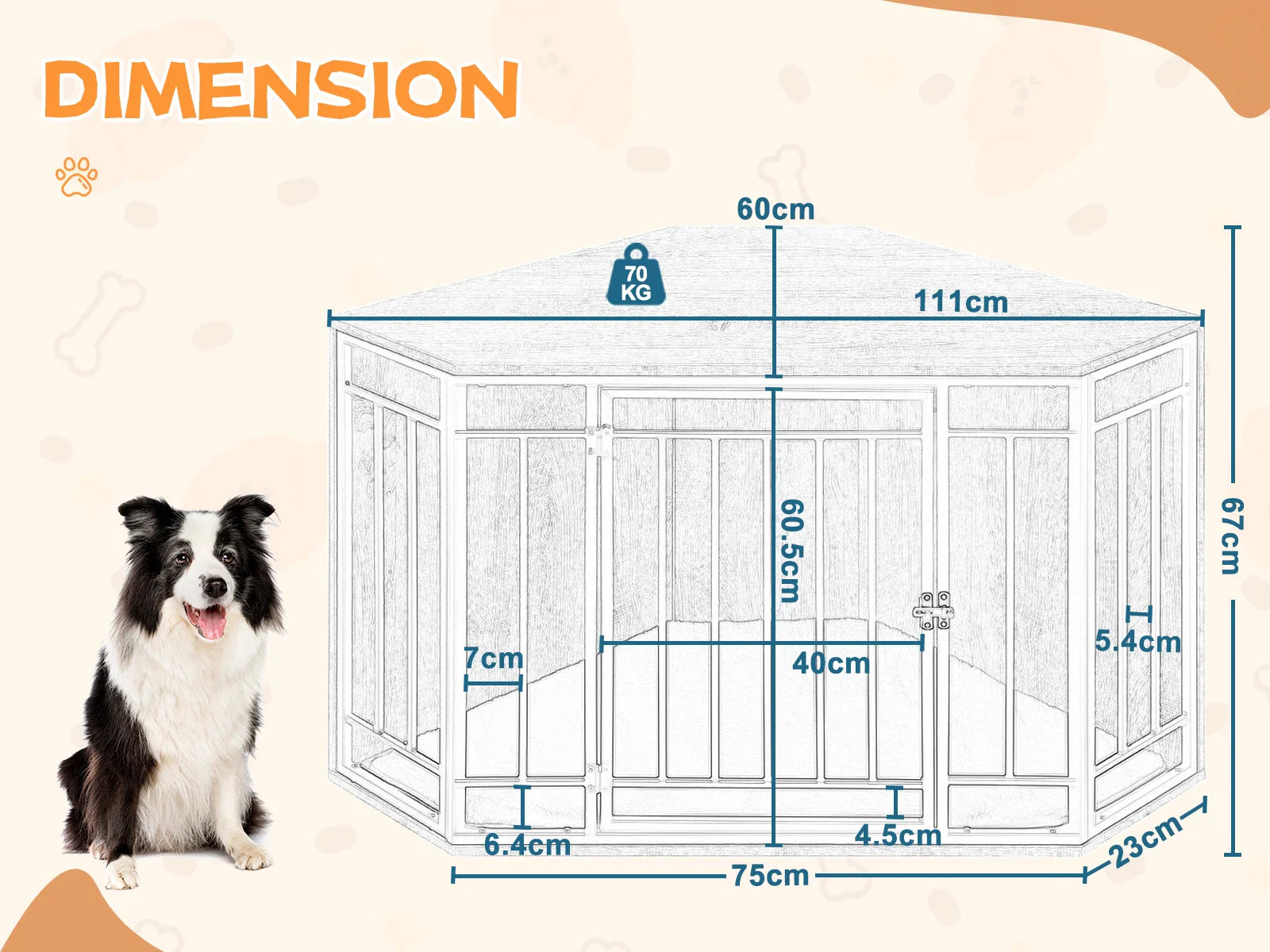 Tail Chasers Modern Dog Crate for Small Spaces with Stylish Design and Compact Dimensions
