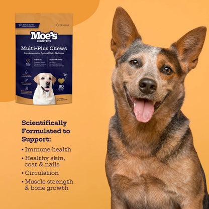 Moe's Healthy Pets - Daily Multivitamin Chews for Dogs with Omega-3 Joint Support - Non-Prescription Dog Food