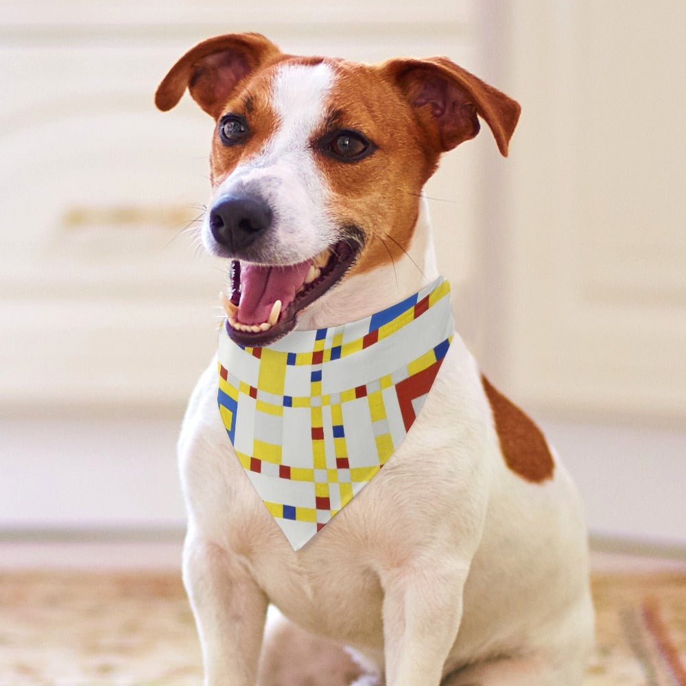 Pet Supply Mondrian Broadway Boogie Woogie Scarf for Comfort - close up product image for pet supply