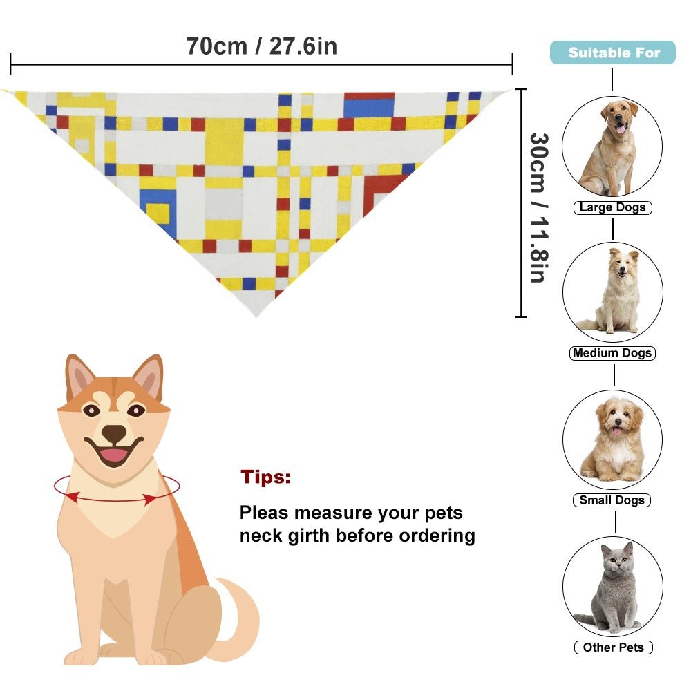 Pet Supply Mondrian Broadway Boogie Woogie Scarf for Comfort - lifestyle product image for pet supply