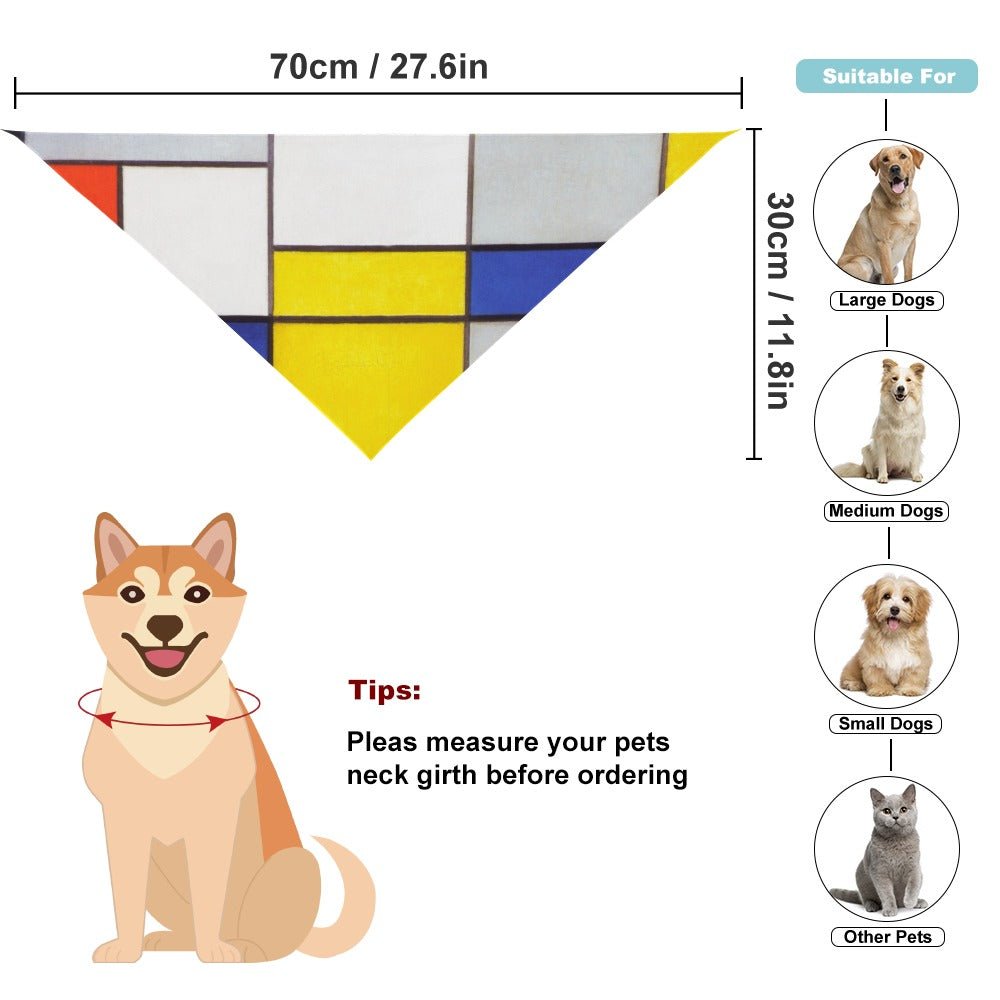 Pet Supply Mondrian Composition Scarf for Daily Use Essentia - lifestyle product image for pet supply