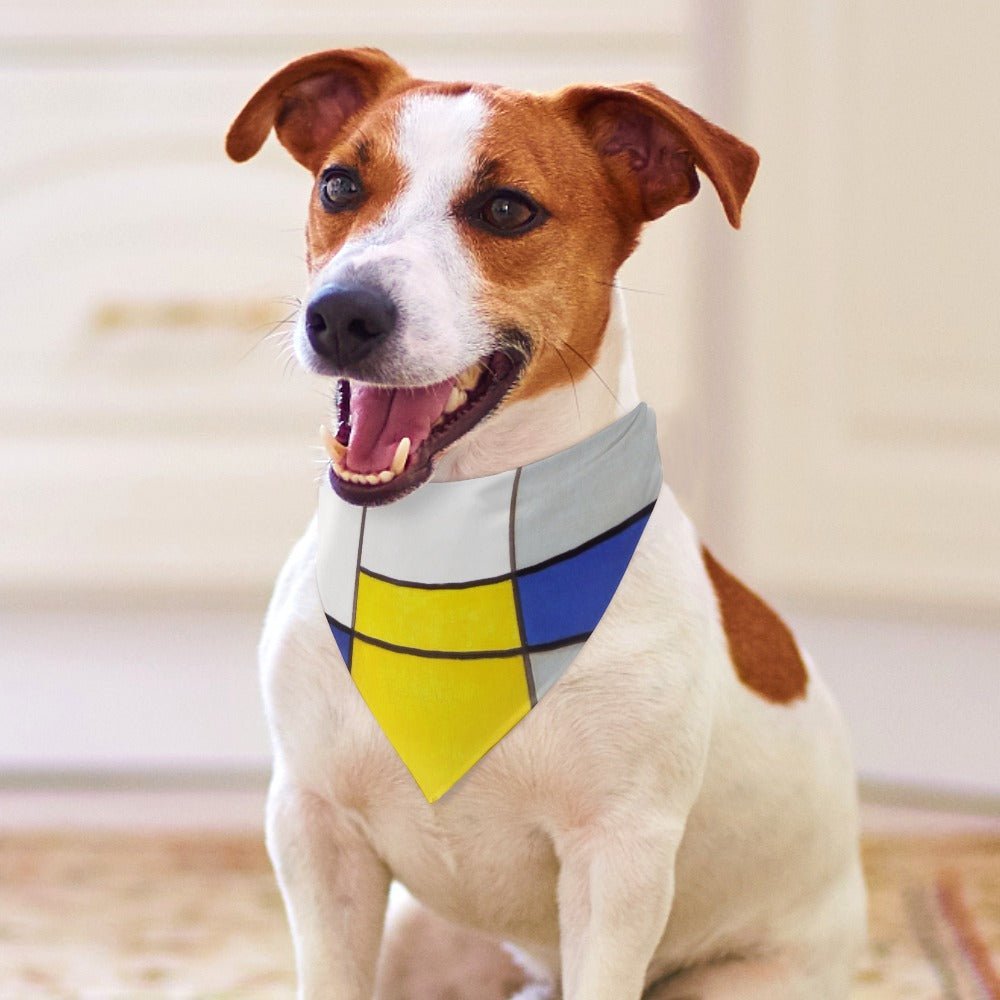 Pet Supply Mondrian Composition Scarf for Daily Use Essentia - close up product image for pet supply