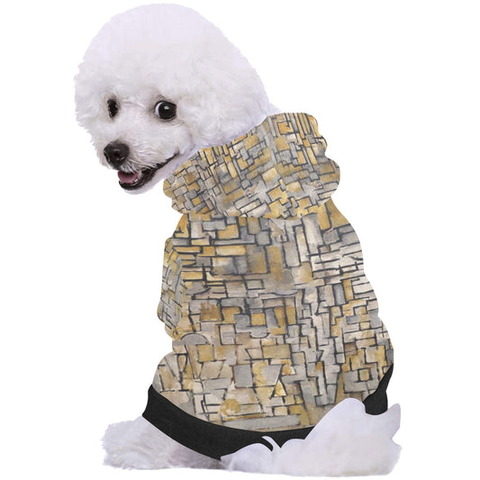 Mondrian Tableau No. 2, Composition No. VII Button Hoodie