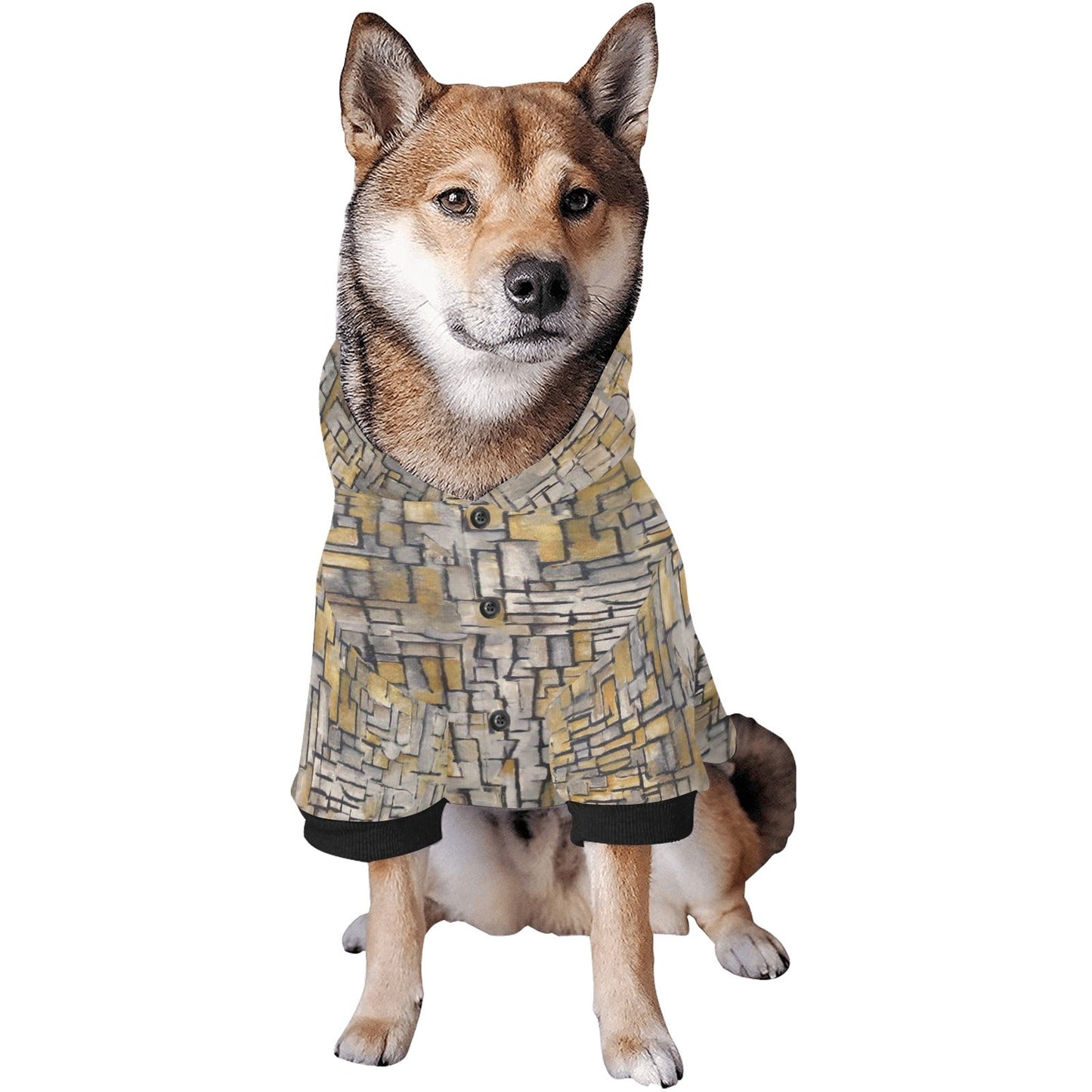 Mondrian Tableau No. 2, Composition No. VII Button Hoodie