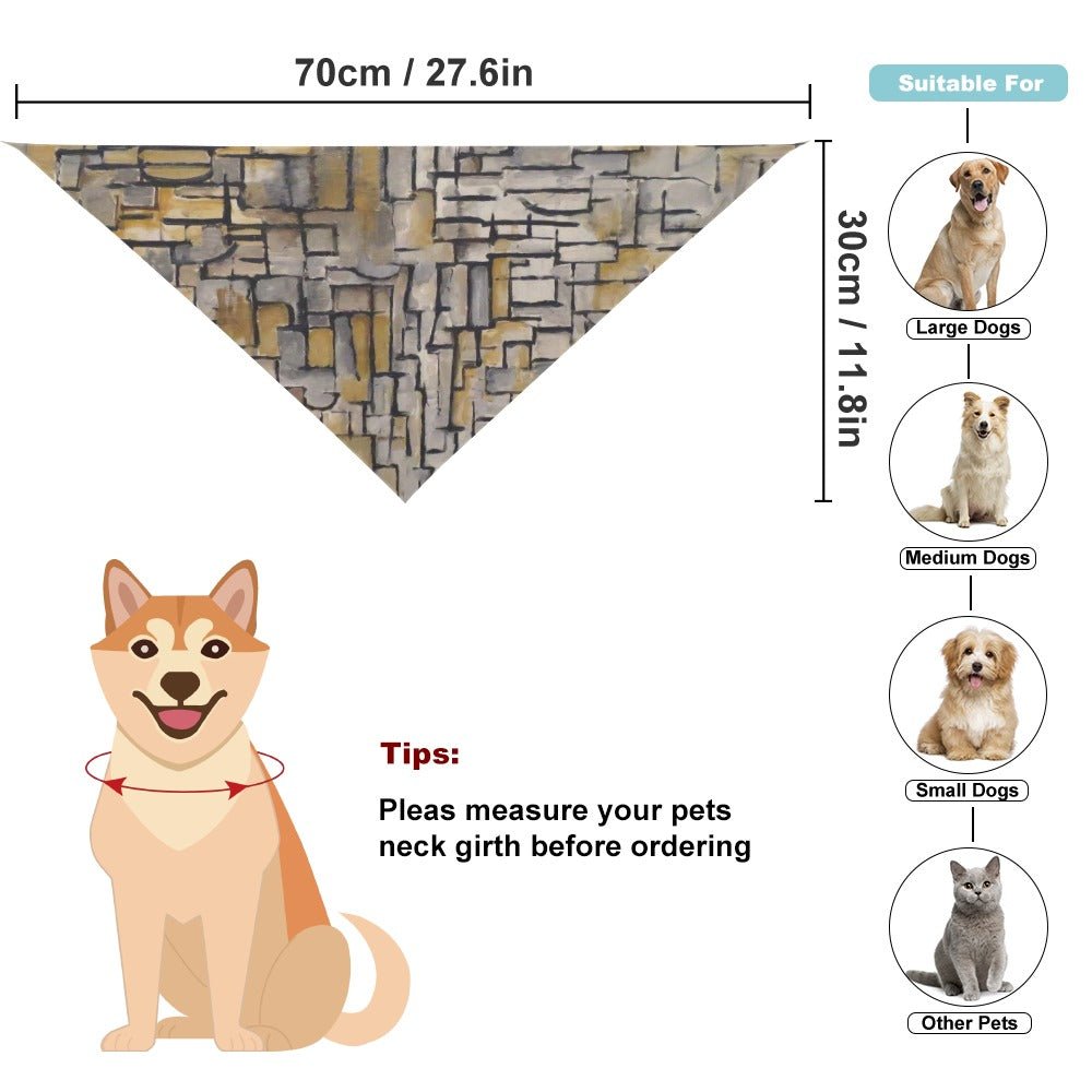 Pet Supply Mondrian Tableau No Composition No VII Scarf - lifestyle product image for pet supply