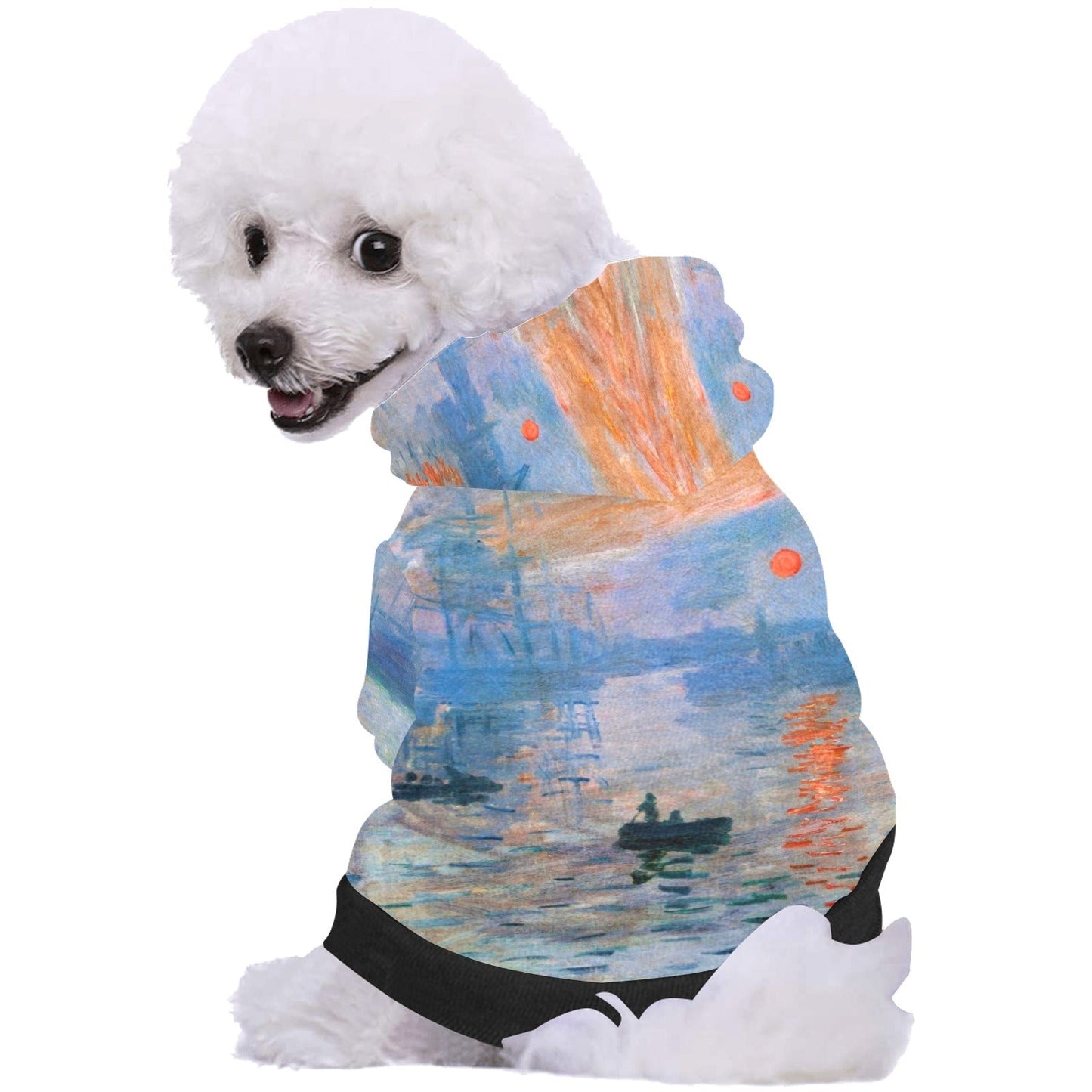 Pet Apparel Monet Impression Sunrise Button Hoodie Essential - detail product image for pet apparel