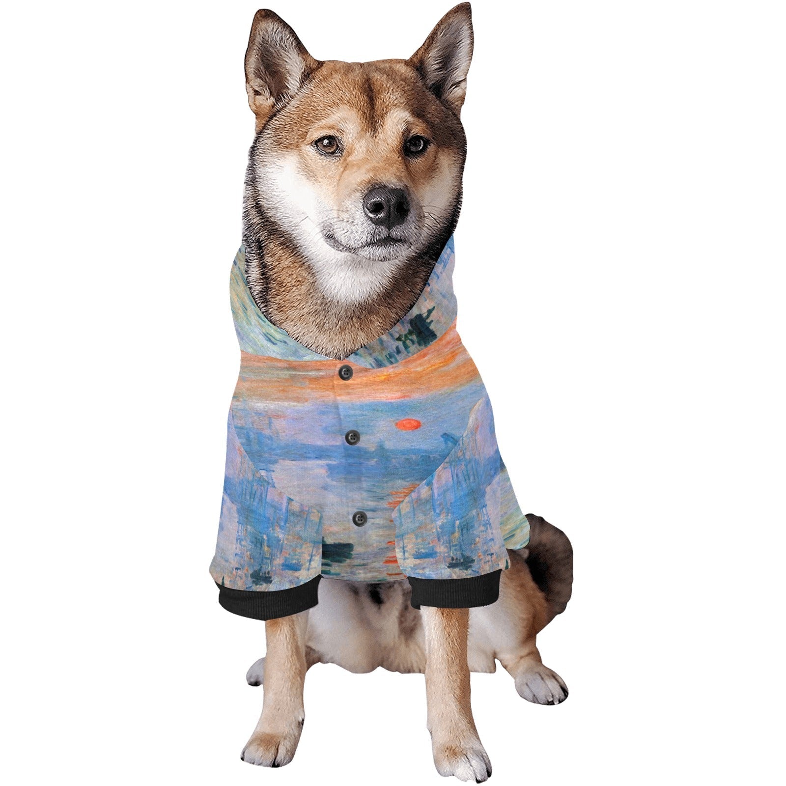 Pet Apparel Monet Impression Sunrise Button Hoodie Essential - gallery product image for pet apparel