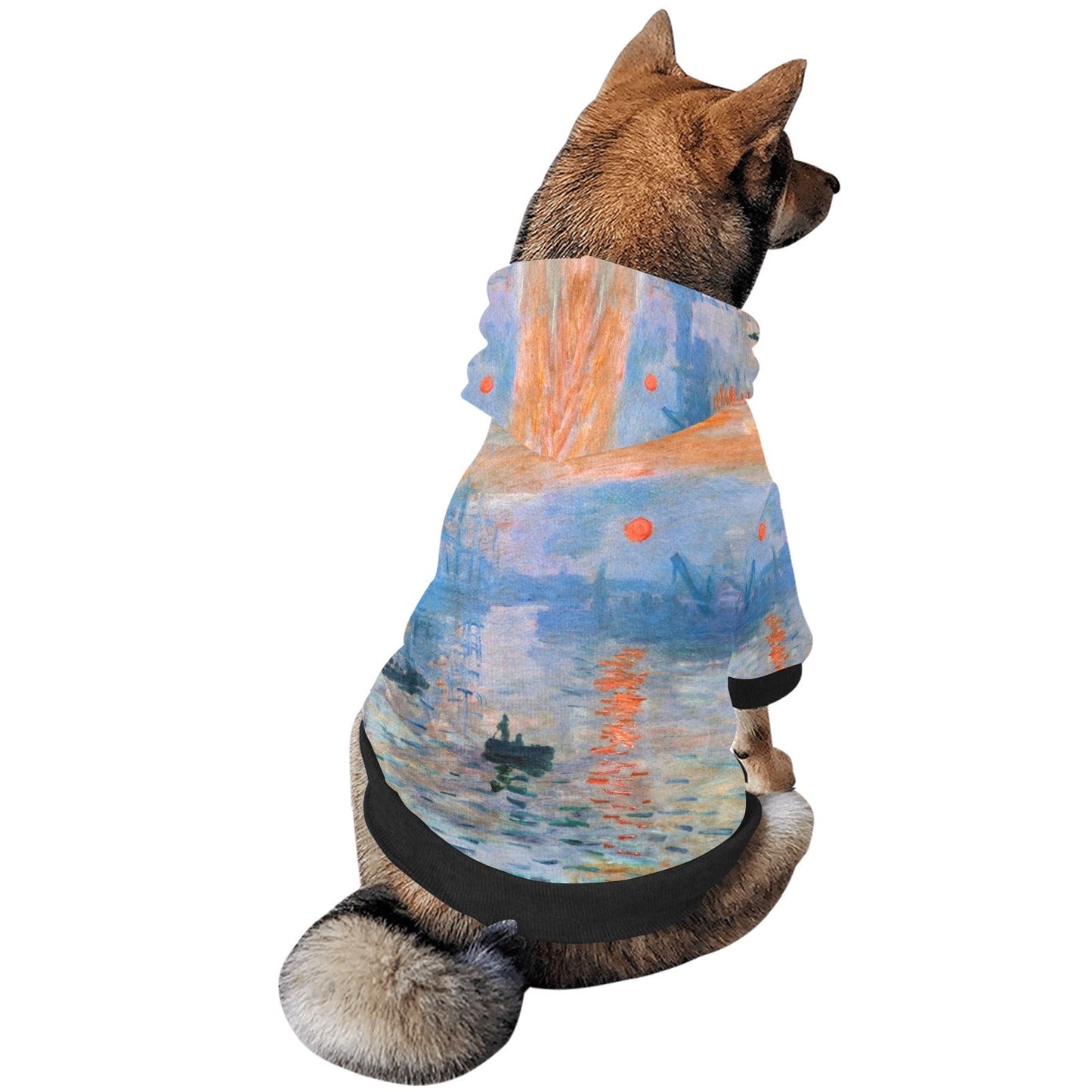 Pet Apparel Monet Impression Sunrise Button Hoodie Essential - size and texture image for pet apparel