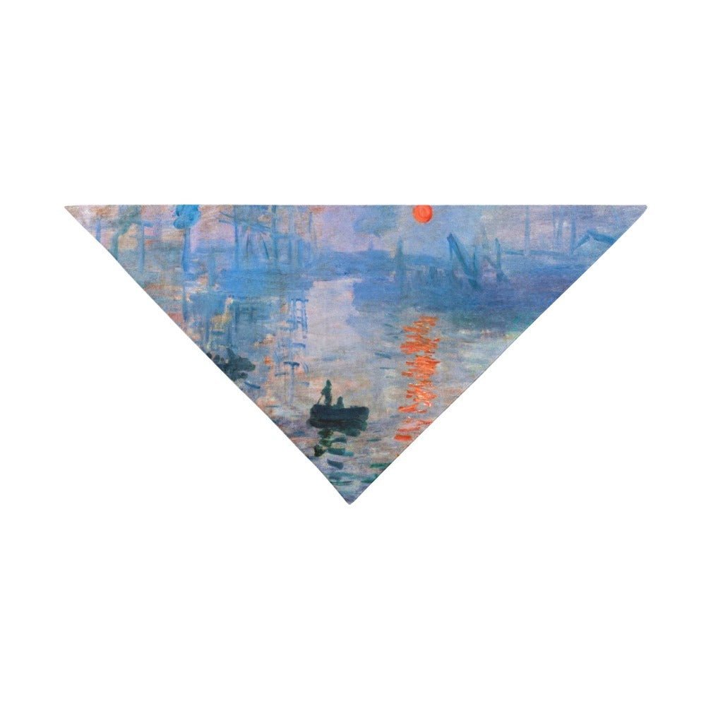 Pet Apparel Monet Impression Sunrise Double-Sided Bandana - lifestyle product image for pet apparel