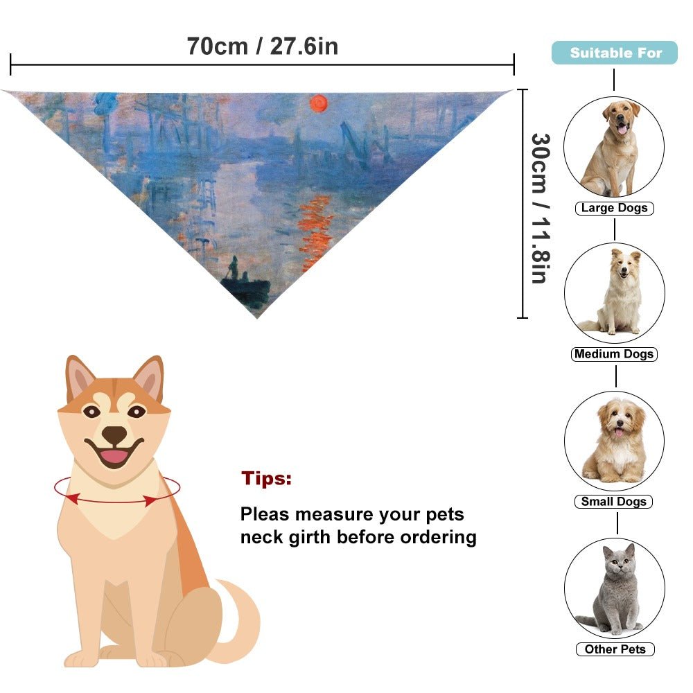 Pet Supply Monet Impression Sunrise Scarf for Daily Use - lifestyle product image for pet supply