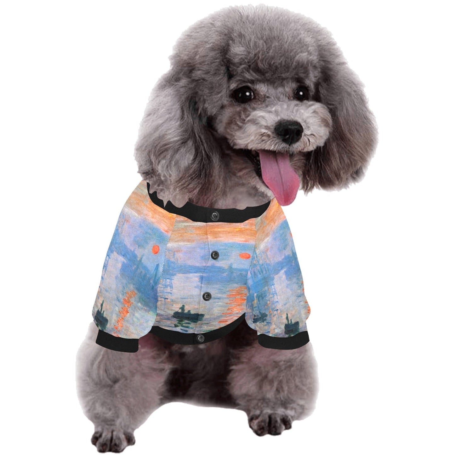 Pet Apparel Monet Impression Sunrise Round Neck Shirt Essent - close up product image for pet apparel