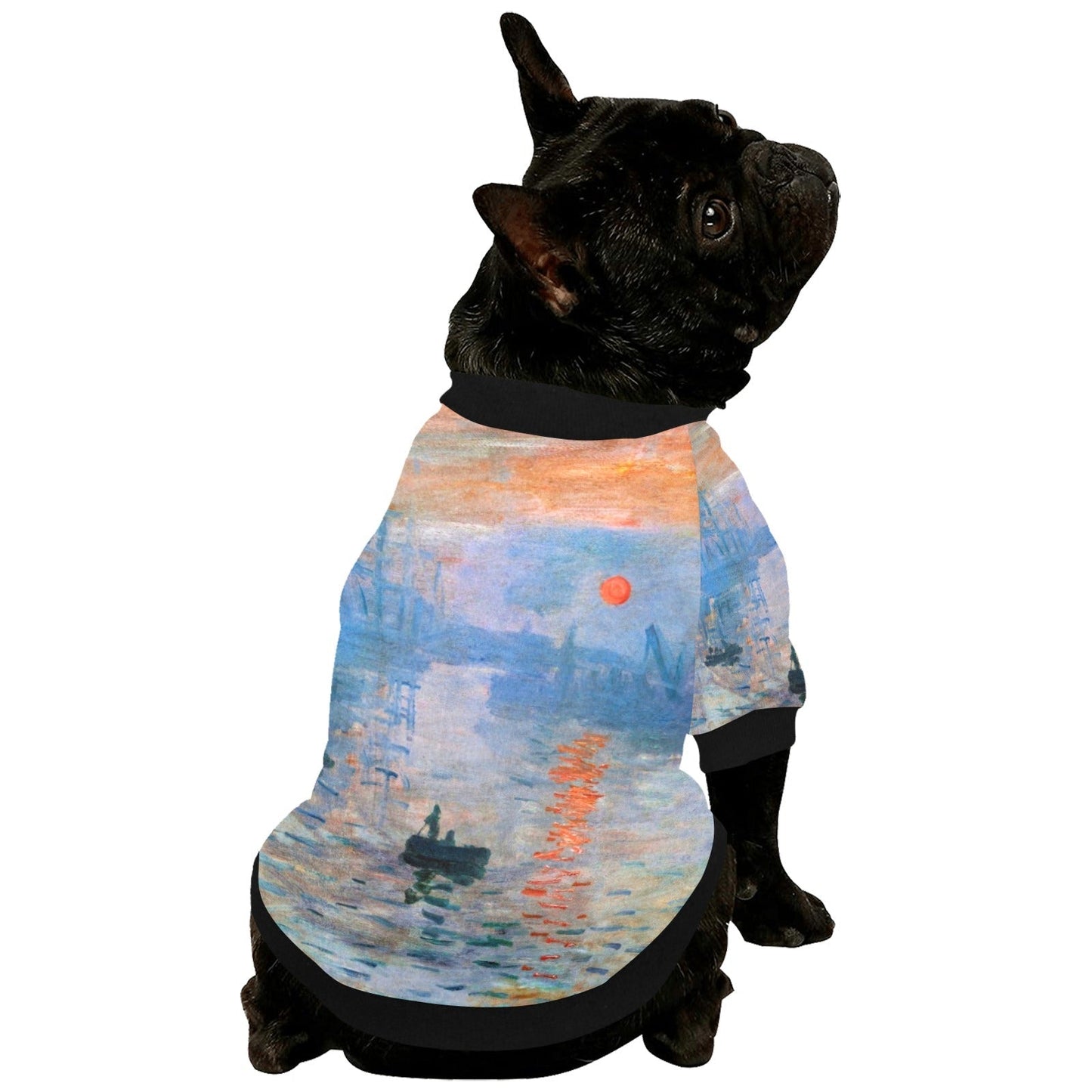 Pet Apparel Monet Impression Sunrise Round Neck Shirt Essent - size and texture image for pet apparel