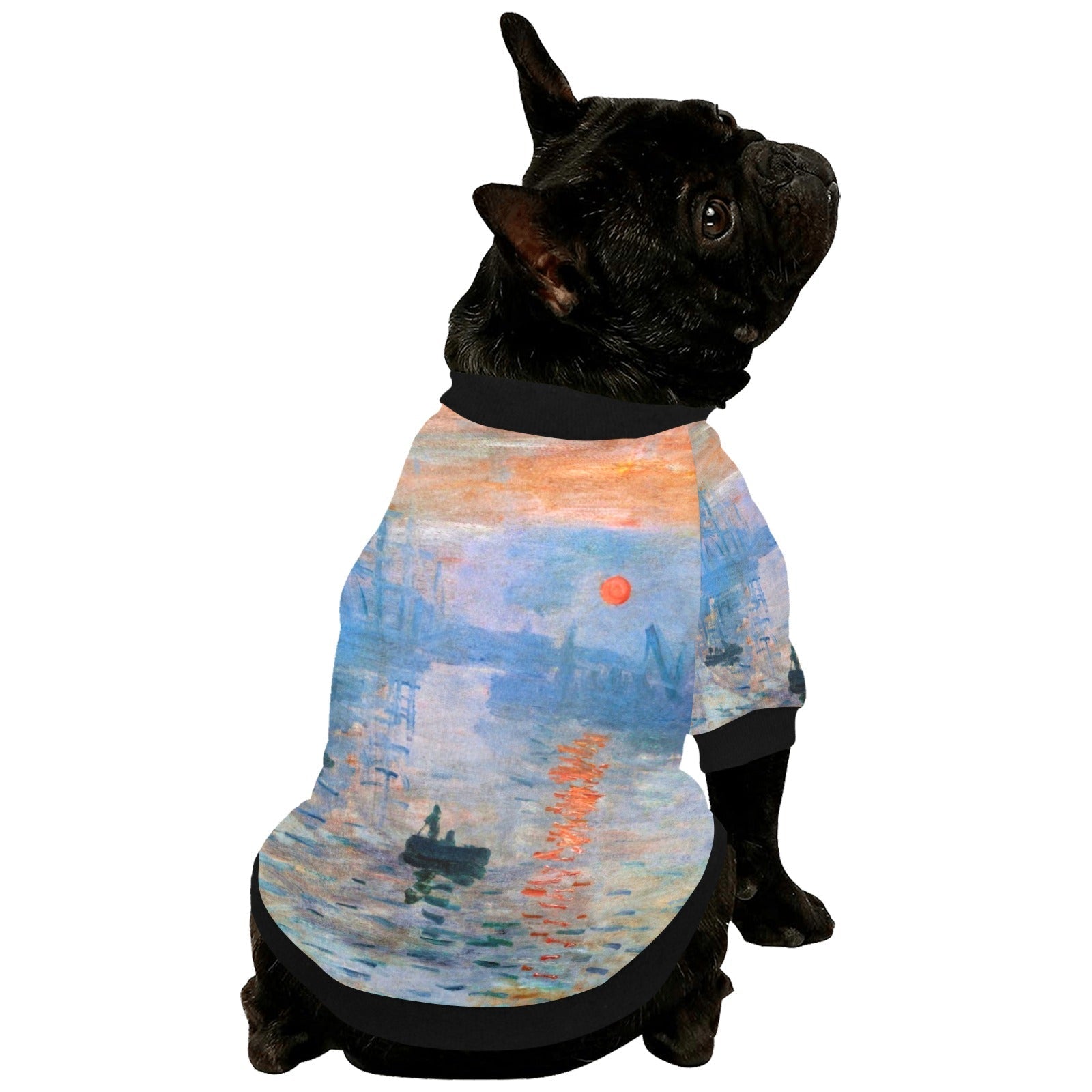 Pet Apparel Monet Impression Sunrise Round Neck Shirt Essent - size and texture image for pet apparel
