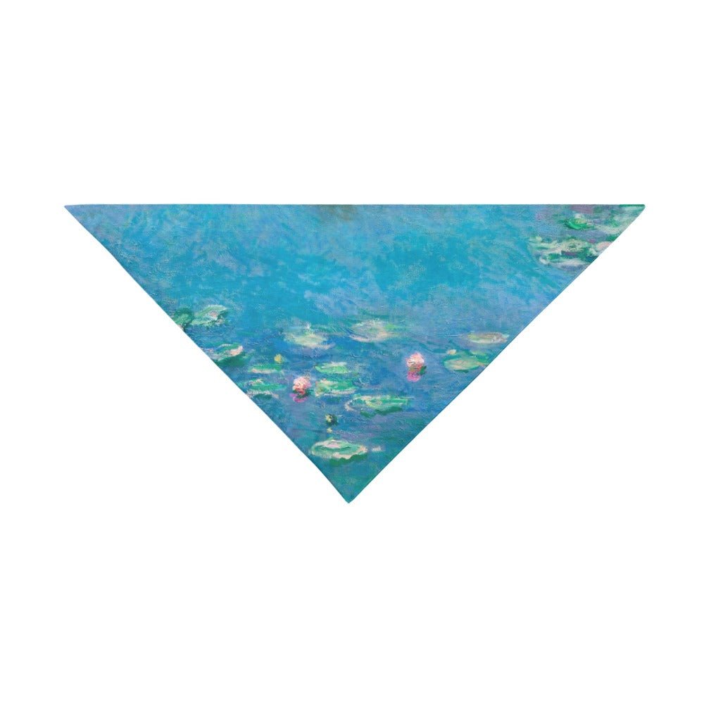 Pet Apparel Monet Water Lilies Double-Sided Bandana Essentia - lifestyle product image for pet apparel