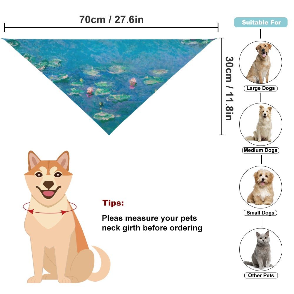 Pet Supply Monet Water Lilies Scarf for Daily Use Essential - lifestyle product image for pet supply