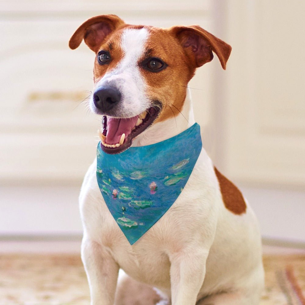 Pet Supply Monet Water Lilies Scarf for Daily Use Essential - close up product image for pet supply