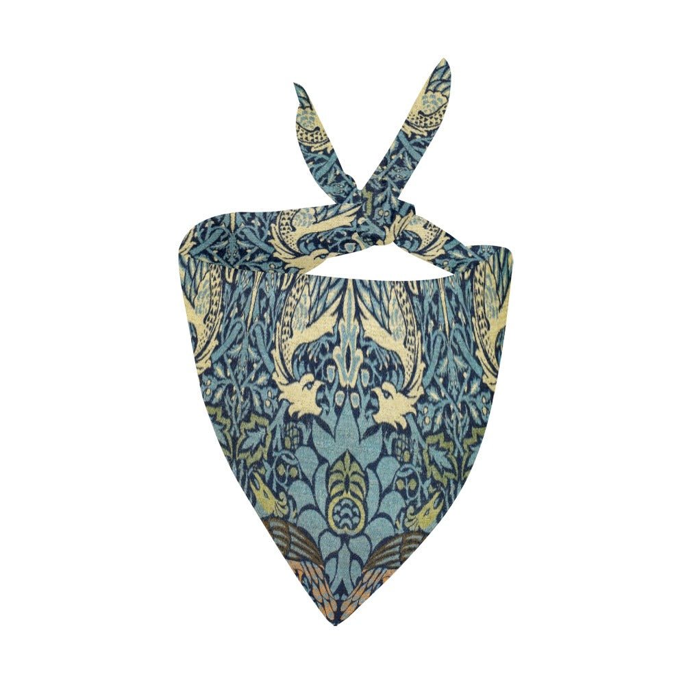 Pet Bandana Morris Peacock Dragon Double-Sided Tie-On