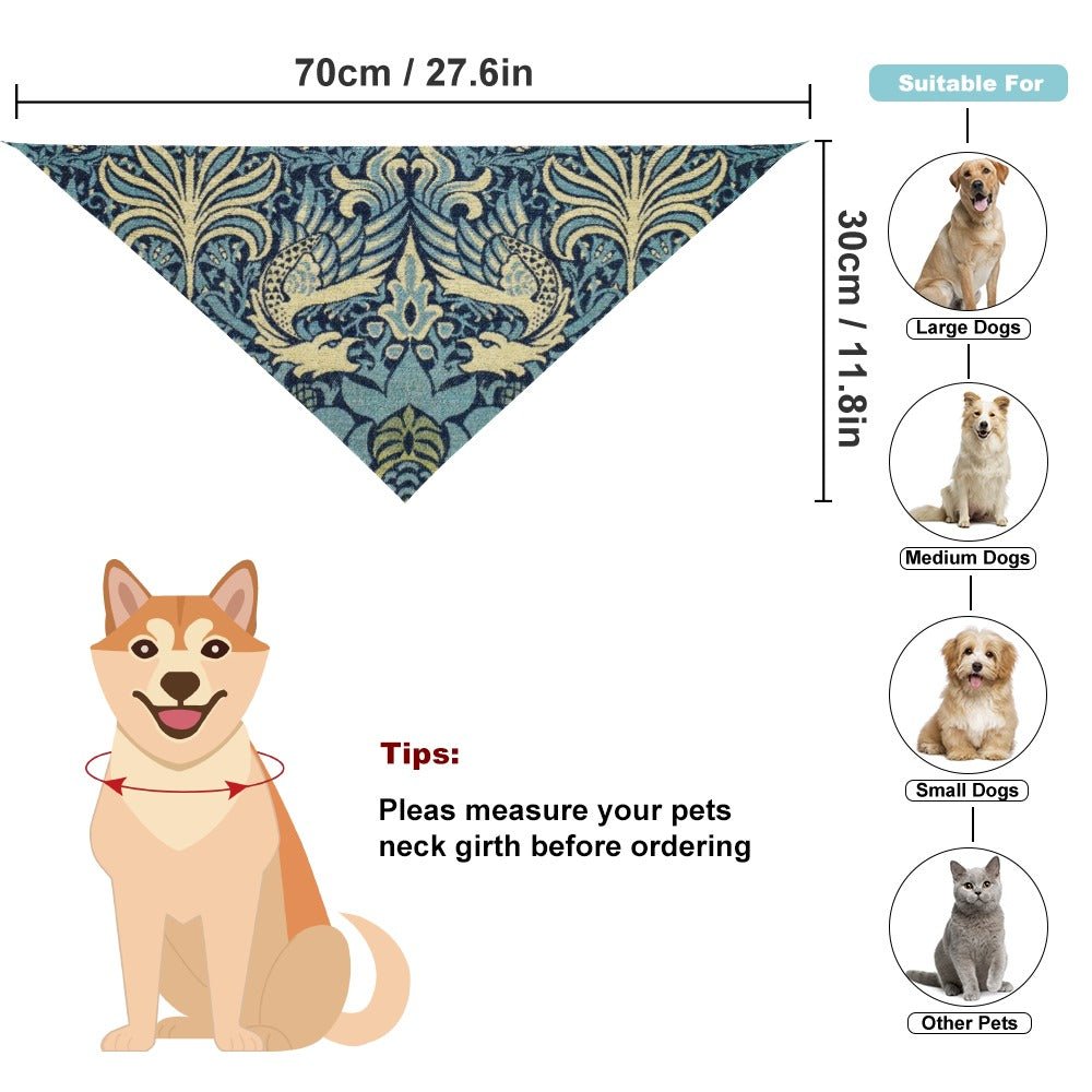 Pet Supply Morris Peacock and Dragon Scarf for Daily Use - lifestyle product image for pet supply