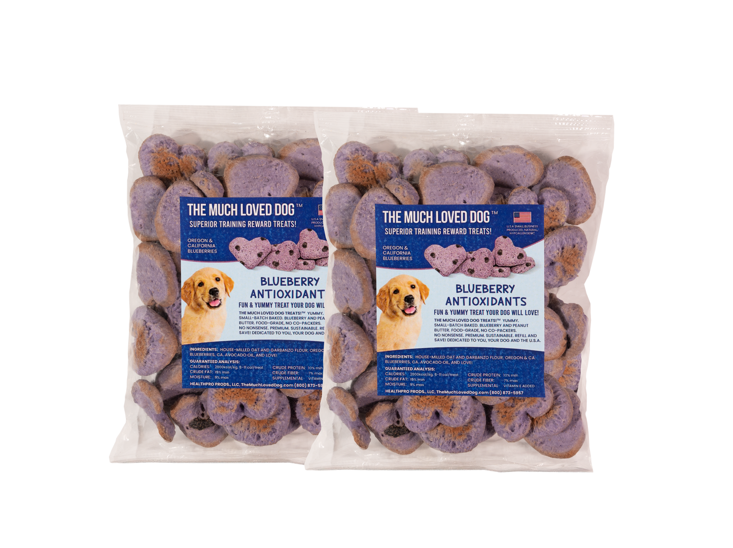 HealthPro LLC blueberry dog training treats packed for rewarding your furry friend during training sessions
