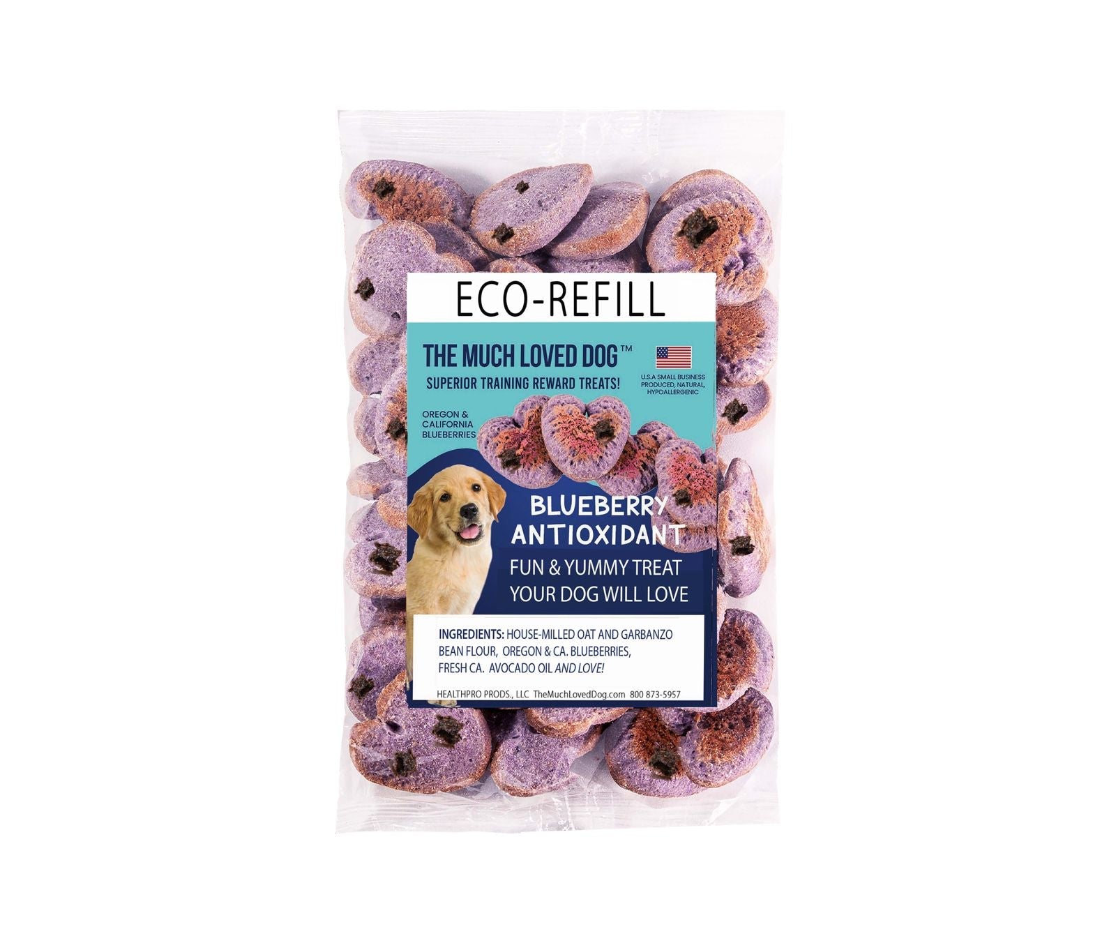 HealthPro LLC Blueberry Dog Training Treats in eco-friendly packaging for enjoyable dog training rewards