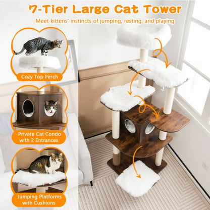 Purrfect Pet Kingdom Multi-Layer Cat Tree for Large Cats Purrfect Pet Kingdom