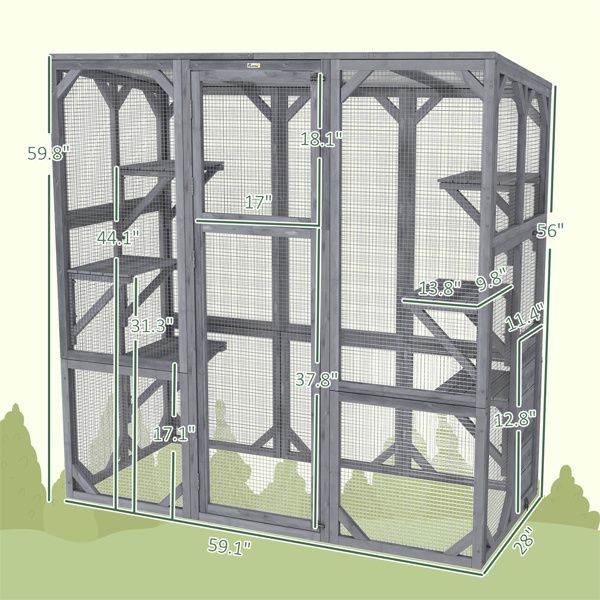 Purrfect Pet Kingdom Multi-Level Cat Cage with Accessories Purrfect Pet Kingdom