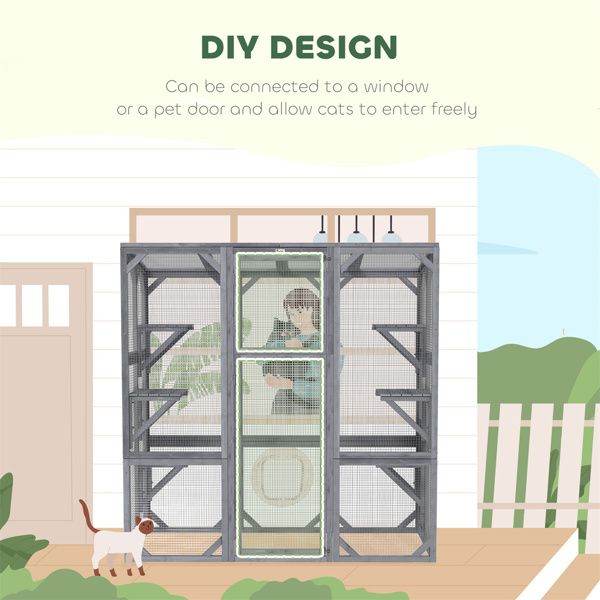 Purrfect Pet Kingdom Multi-Level Cat Cage with Accessories Purrfect Pet Kingdom