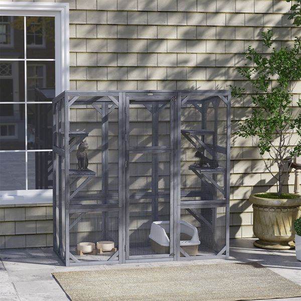 Purrfect Pet Kingdom Multi-Level Cat Cage with Accessories as picture Purrfect Pet Kingdom