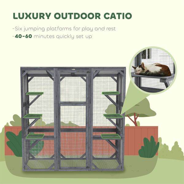 Purrfect Pet Kingdom Multi-Level Cat Cage with Accessories Purrfect Pet Kingdom