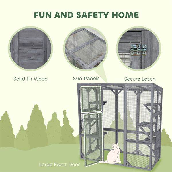 Purrfect Pet Kingdom Multi-Level Cat Cage with Accessories Purrfect Pet Kingdom