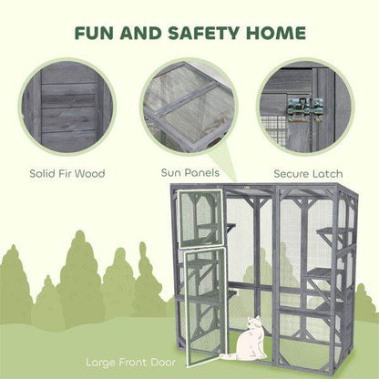 Purrfect Pet Kingdom Multi-Level Cat Cage with Accessories Purrfect Pet Kingdom