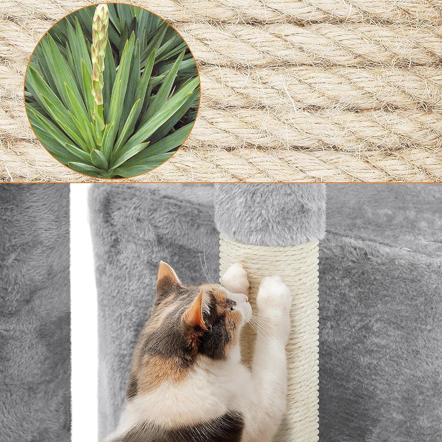 Purrfect Pet Kingdom multi-level cat furniture with sisal scratching post and plush surfaces for feline comfort