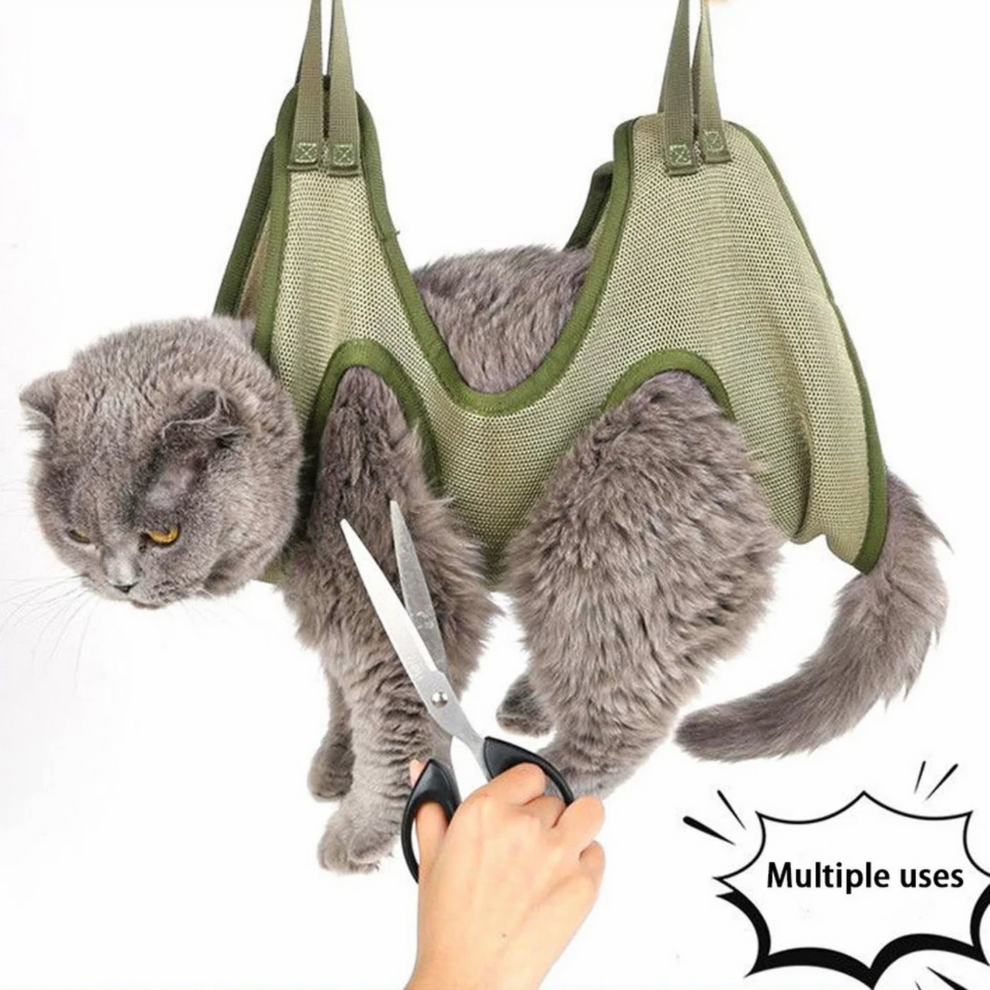 Multi-use pet grooming holder for easy grooming and safety while trimming your pet's fur