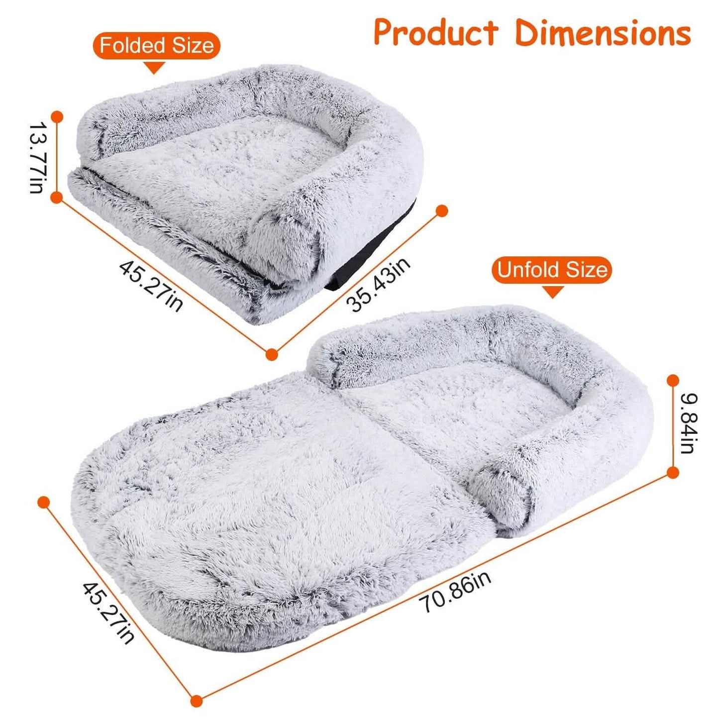 Napping Human-Sized Dog Bed Machine Washable Zipped