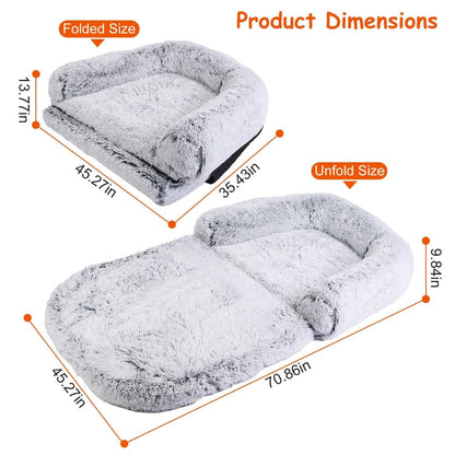 Napping Human-Sized Dog Bed Machine Washable Zipped