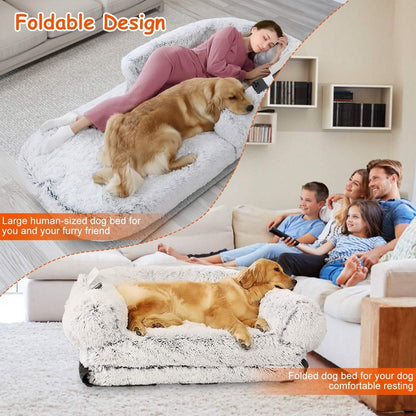 Napping Human-Sized Dog Bed Machine Washable Zipped