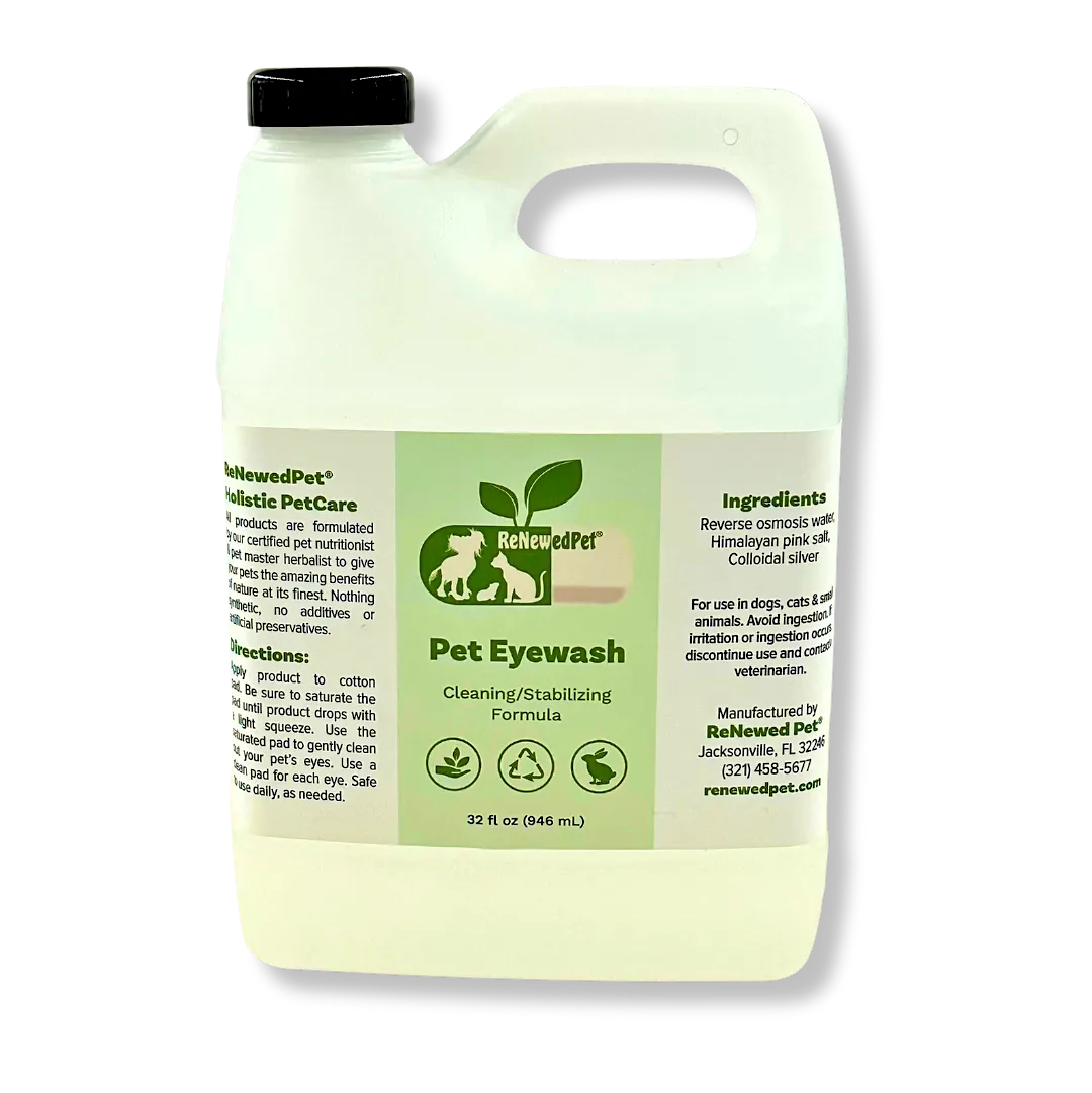 Natural Pet Eyewash Colloidal Silver Solution for Dogs and Cats by ReNewedPet, 2 oz. bottle, budget-friendly pet health pr...