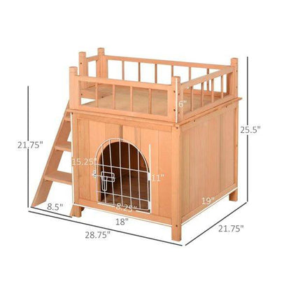 Purrfect Pet Kingdom Natural Wood Outdoor Cat House Purrfect Pet Kingdom
