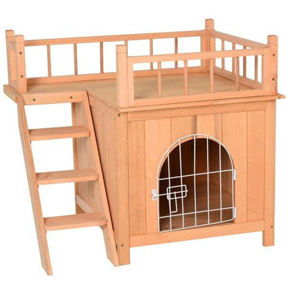Purrfect Pet Kingdom Natural Wood Outdoor Cat House Purrfect Pet Kingdom